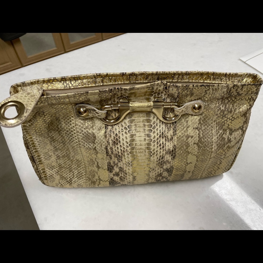 Jimmy choo snakeskin clutch